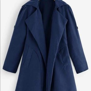 Button Decoration Solid Coat